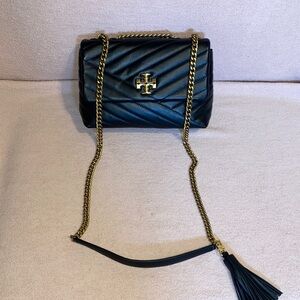 Tory Burch Black Kira Chevron Shoulder Bag